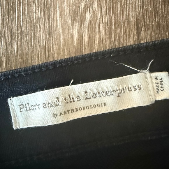 Pilcro Anthropologie High Rise Skinny Jeans 32 Black Stretch Capsule Wardrobe - Picture 5 of 5